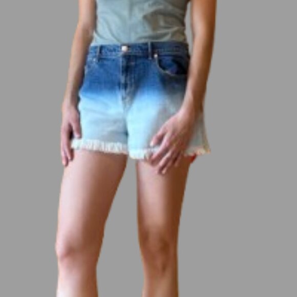 LOFT Ombre Frayed Denim Cut Off Shorts - Picture 1 of 3